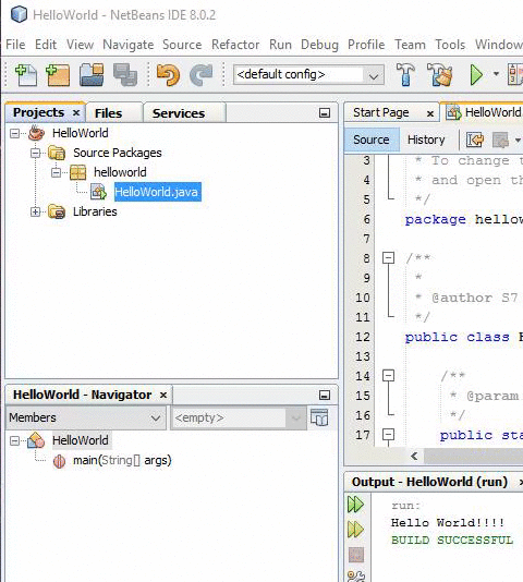 Right-click context menu on the HelloWorld project showing the Run option